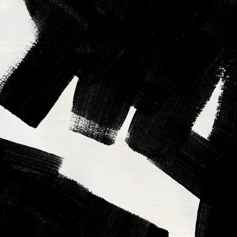 Block Brushwork IX Black Modern Wood Framed Art Print by Vess, June Erica