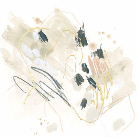 Neutral Glyph I White Modern Wood Framed Art Print by Vess, June Erica