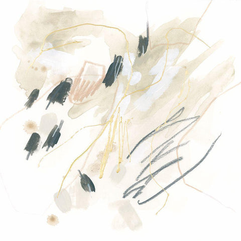 Neutral Glyph II Gold Ornate Wood Framed Art Print with Double Matting by Vess, June Erica