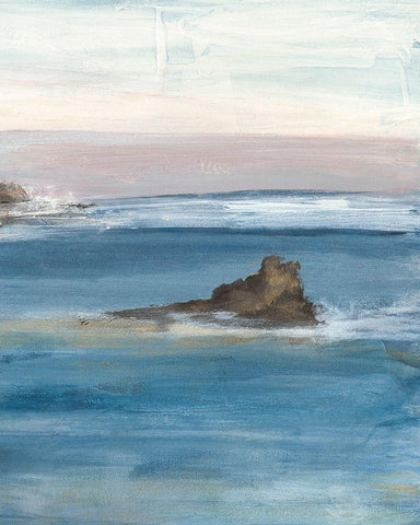 Merging the Ocean III Black Ornate Wood Framed Art Print with Double Matting by Bramma, Lila