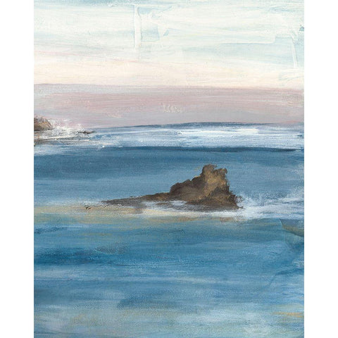 Merging the Ocean III Black Modern Wood Framed Art Print by Bramma, Lila