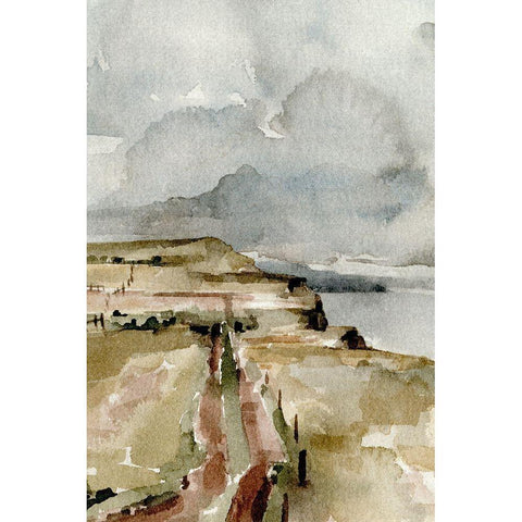 Rainy Coast I White Modern Wood Framed Art Print by Caroline, Emma