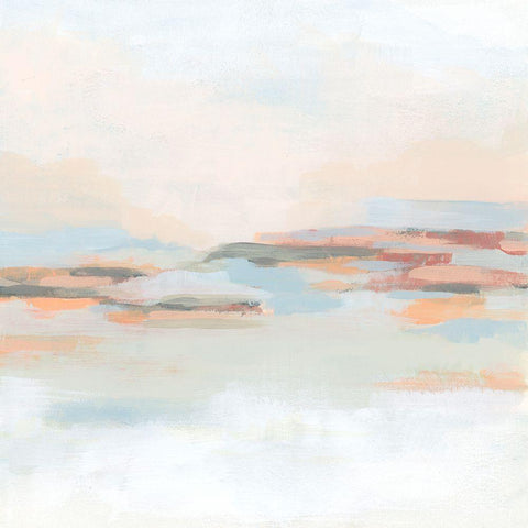 Sunset Coast I White Modern Wood Framed Art Print with Double Matting by Vess, June Erica