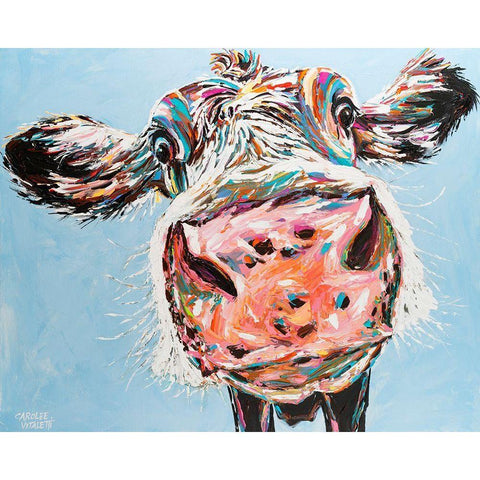 Funny Cow I Black Modern Wood Framed Art Print with Double Matting by Vitaletti, Carolee