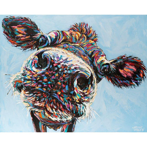 Funny Cow II Black Modern Wood Framed Art Print with Double Matting by Vitaletti, Carolee