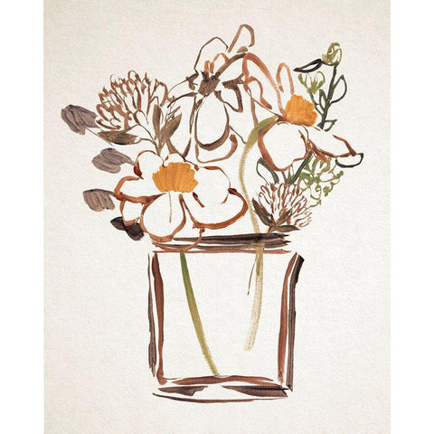 Golden One II Black Modern Wood Framed Art Print with Double Matting by Warren, Annie