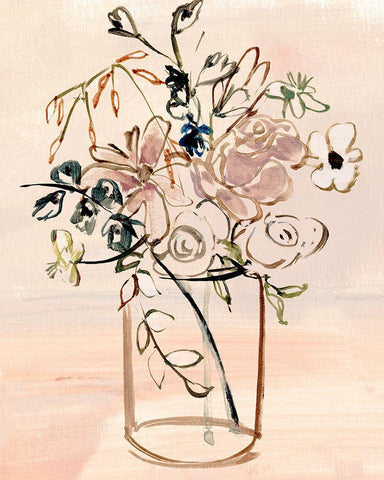 Tangled Beauty I White Modern Wood Framed Art Print with Double Matting by Warren, Annie