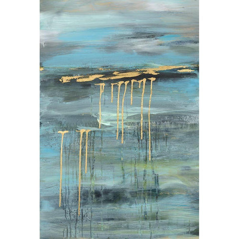 Distant Shores I Black Modern Wood Framed Art Print with Double Matting by Combs, Joyce