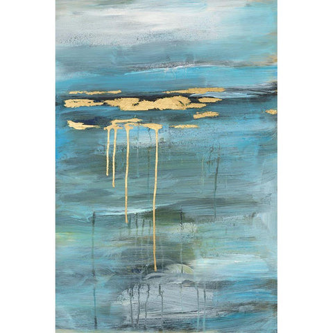 Distant Shores II Black Modern Wood Framed Art Print by Combs, Joyce