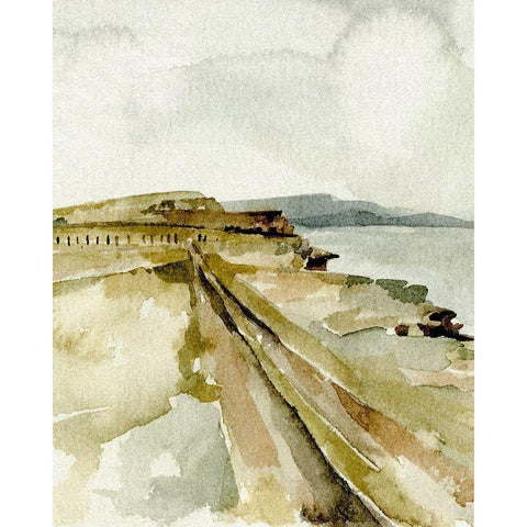 North Sea Coast I White Modern Wood Framed Art Print by Caroline, Emma