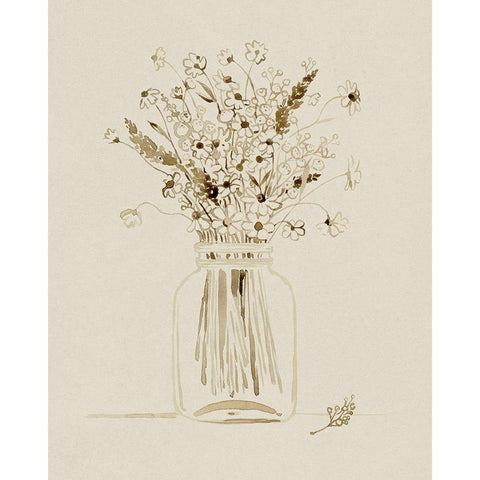 Foraged Bouquet II Black Modern Wood Framed Art Print with Double Matting by Popp, Grace