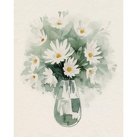 Daisy Bouquet Sketch I Gold Ornate Wood Framed Art Print with Double Matting by Popp, Grace