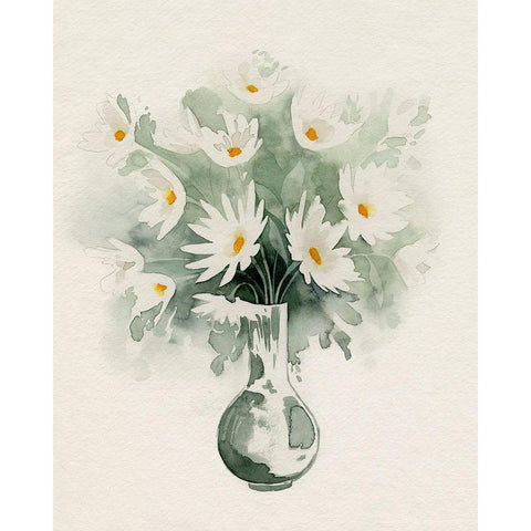 Daisy Bouquet Sketch II Gold Ornate Wood Framed Art Print with Double Matting by Popp, Grace