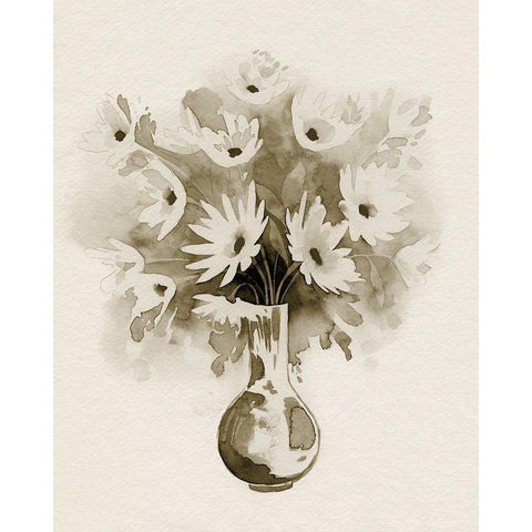 Daisy Bouquet Sketch IV Gold Ornate Wood Framed Art Print with Double Matting by Popp, Grace