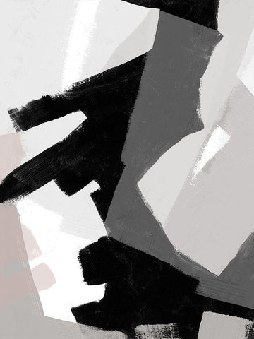 Interlocking Rhythm I White Modern Wood Framed Art Print with Double Matting by Vess, June Erica