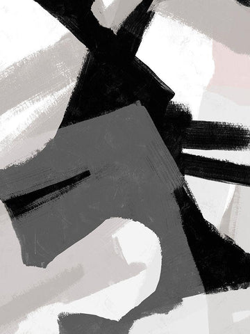 Interlocking Rhythm II White Modern Wood Framed Art Print with Double Matting by Vess, June Erica