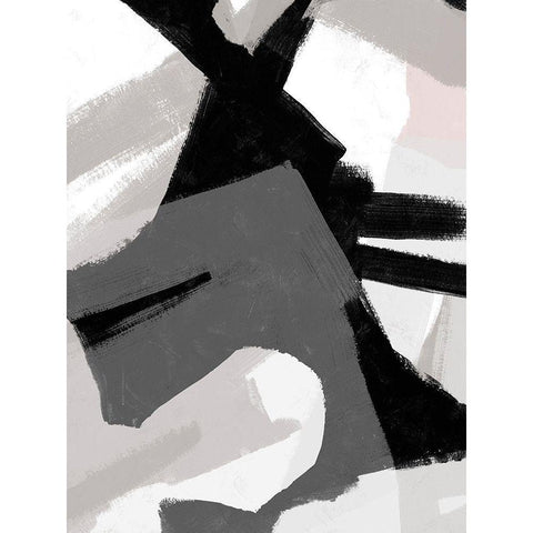 Interlocking Rhythm II Black Modern Wood Framed Art Print by Vess, June Erica