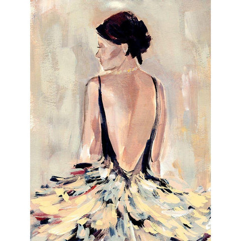 To the Gala II Black Modern Wood Framed Art Print by Warren, Annie