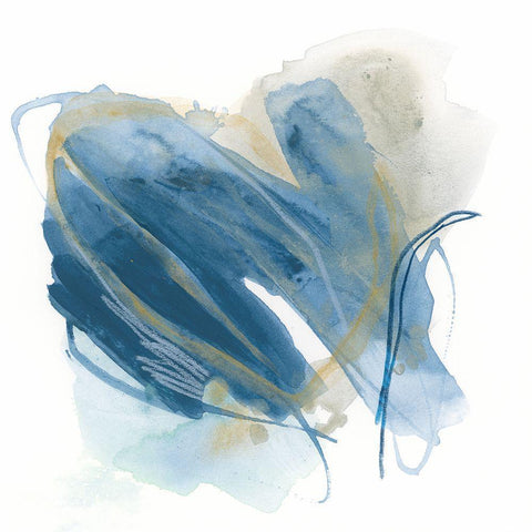 Blue Interference I Black Modern Wood Framed Art Print with Double Matting by Vess, June Erica