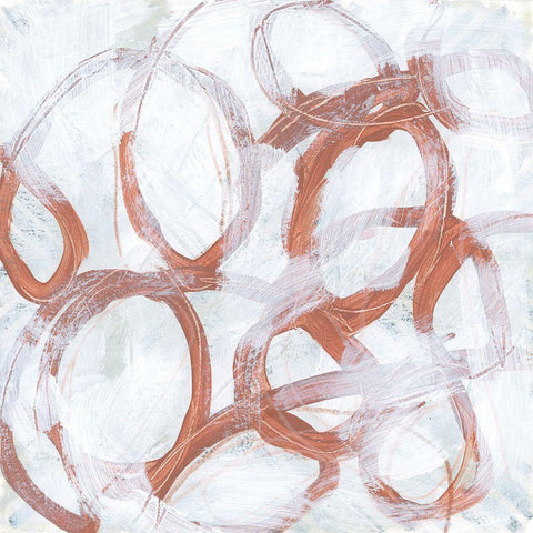 Rust Thread I White Modern Wood Framed Art Print by Vess, June Erica