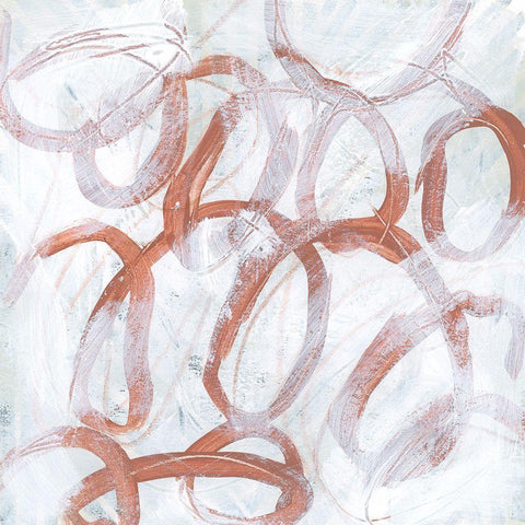 Rust Thread IV White Modern Wood Framed Art Print with Double Matting by Vess, June Erica