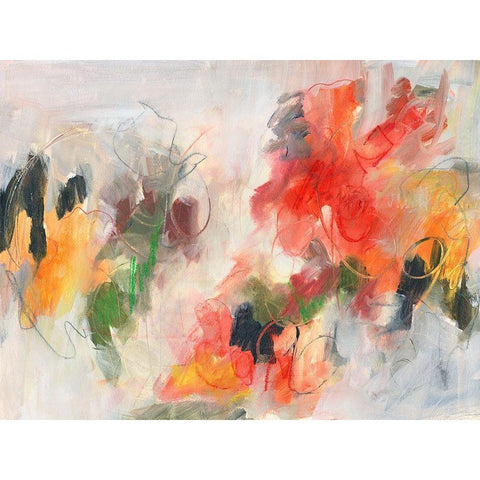 Abstract Floral Delight II White Modern Wood Framed Art Print by Combs, Joyce