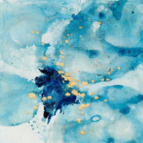 Searching in Blue I White Modern Wood Framed Art Print by Combs, Joyce