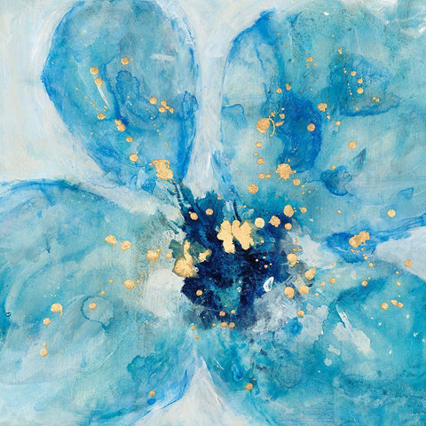 Searching in Blue II White Modern Wood Framed Art Print by Combs, Joyce