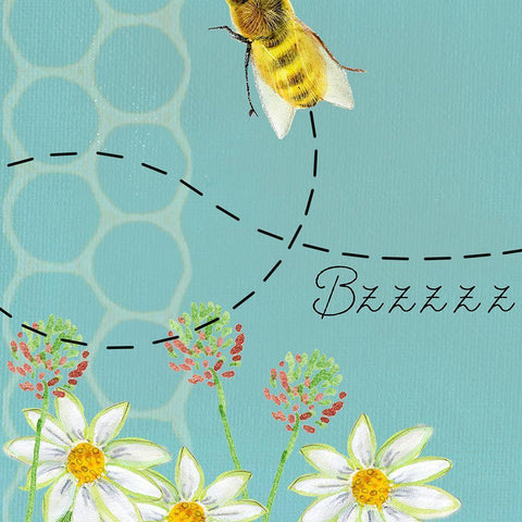 Honeybee Hive II White Modern Wood Framed Art Print with Double Matting by Longley, Alicia