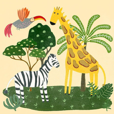 Lil Wild Ones II White Modern Wood Framed Art Print with Double Matting by Moore, Regina