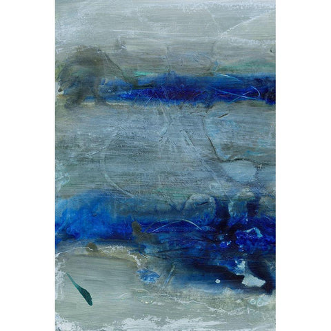 Blue Morning Tide I Black Modern Wood Framed Art Print by Combs, Joyce