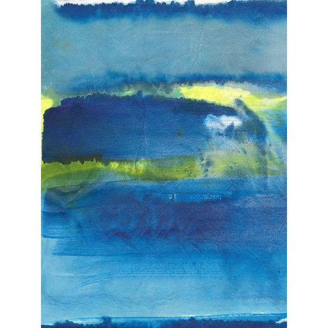 Deep Blue Thoughts II Black Modern Wood Framed Art Print by Combs, Joyce