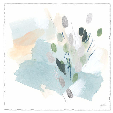 Pastel Integer I White Modern Wood Framed Art Print by Vess, June Erica