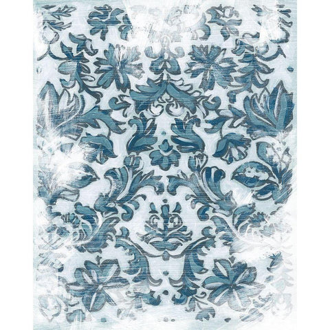 Denim Damask II Gold Ornate Wood Framed Art Print with Double Matting by Vess, June Erica