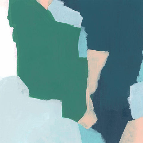 Bounding Blocks I Black Ornate Wood Framed Art Print with Double Matting by Vess, June Erica