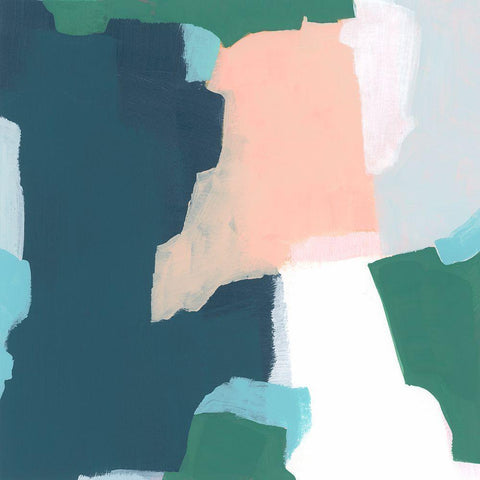 Bounding Blocks II Black Modern Wood Framed Art Print by Vess, June Erica