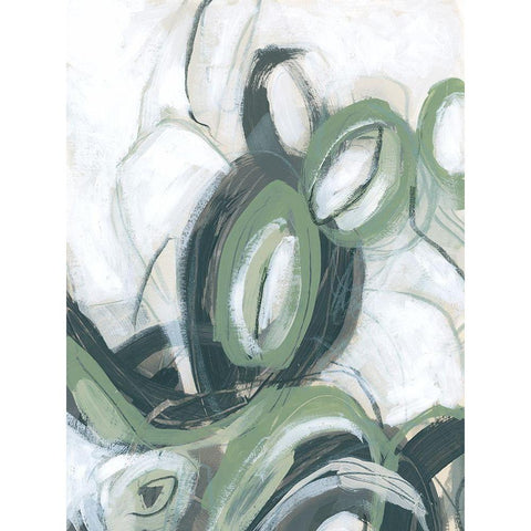 Green Cycle I Black Modern Wood Framed Art Print by Vess, June Erica