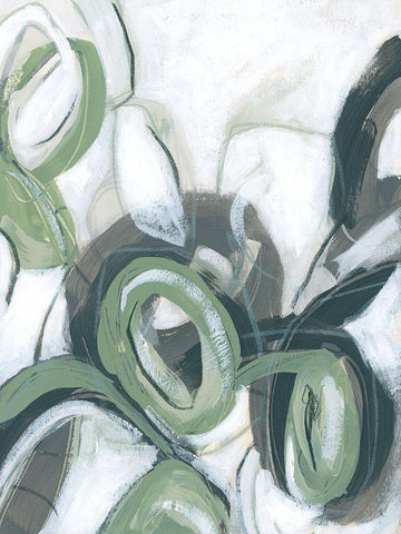 Green Cycle II Black Ornate Wood Framed Art Print with Double Matting by Vess, June Erica