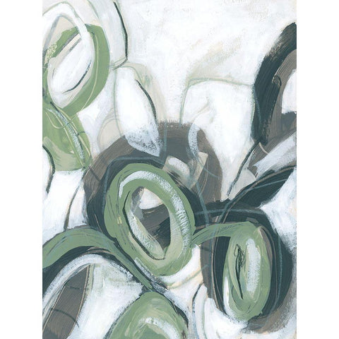 Green Cycle II Black Modern Wood Framed Art Print by Vess, June Erica