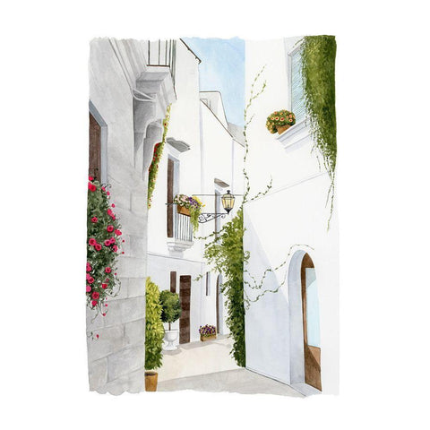 Bougainvilla Alley II Black Modern Wood Framed Art Print with Double Matting by Popp, Grace