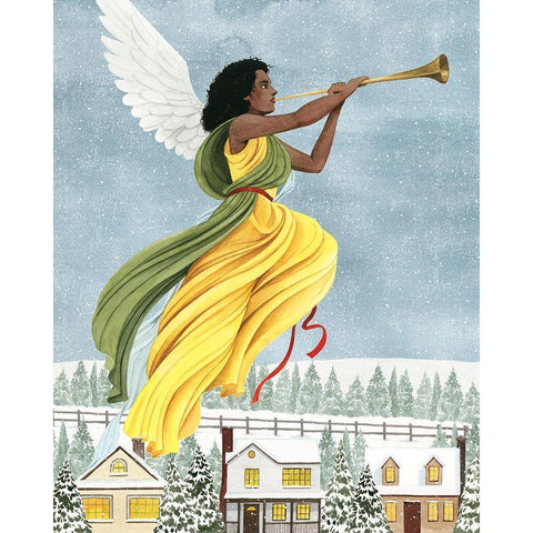 Christmas Angel I White Modern Wood Framed Art Print by Popp, Grace