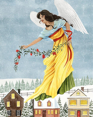 Christmas Angel II White Modern Wood Framed Art Print with Double Matting by Popp, Grace