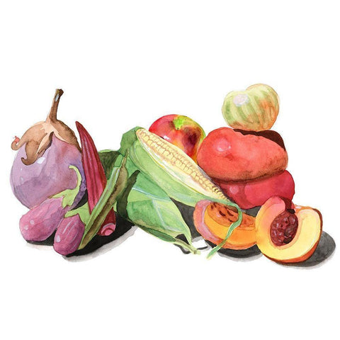 Farmers Market I White Modern Wood Framed Art Print by Longley, Alicia