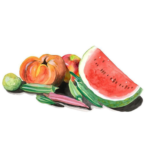 Farmers Market II White Modern Wood Framed Art Print by Longley, Alicia