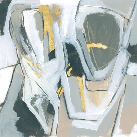 Neutral Echoes I White Modern Wood Framed Art Print by Vess, June Erica