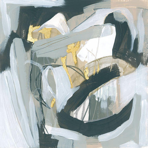 Neutral Echoes III White Modern Wood Framed Art Print with Double Matting by Vess, June Erica