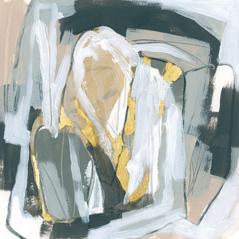 Neutral Echoes IV White Modern Wood Framed Art Print with Double Matting by Vess, June Erica