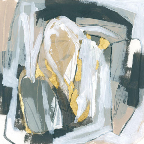 Neutral Echoes IV Black Modern Wood Framed Art Print with Double Matting by Vess, June Erica