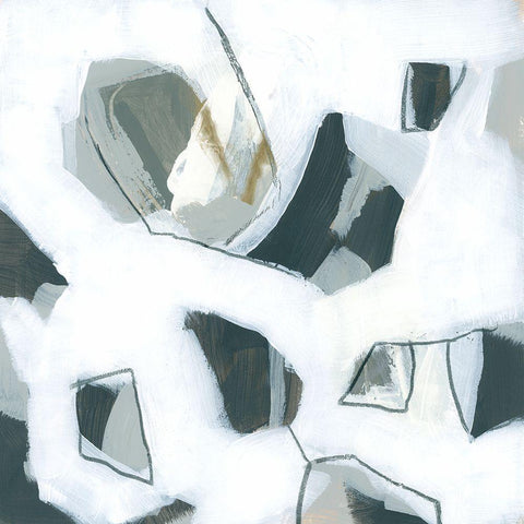 Marble Flecks I Black Modern Wood Framed Art Print by Vess, June Erica