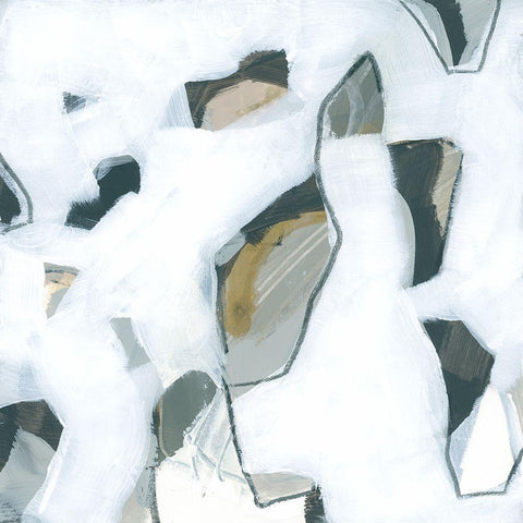 Marble Flecks II Black Modern Wood Framed Art Print with Double Matting by Vess, June Erica